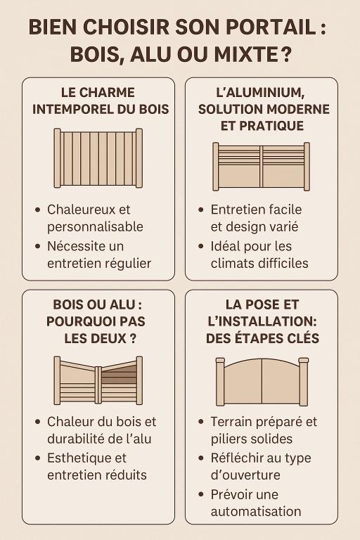 portail bois aluminium mixte